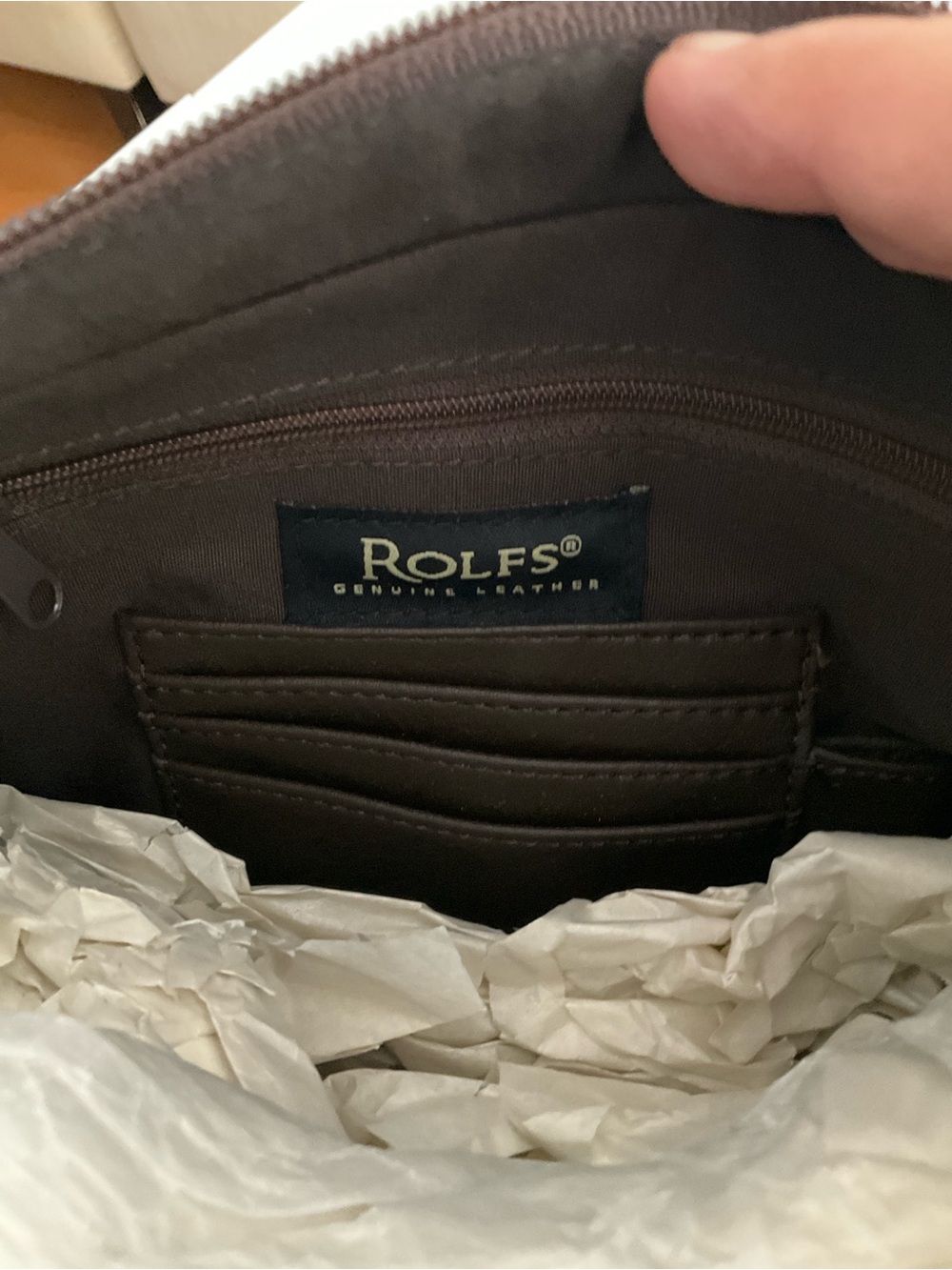Rolfs Dark Brown Leather Bag Purse - Picture 8 of 11